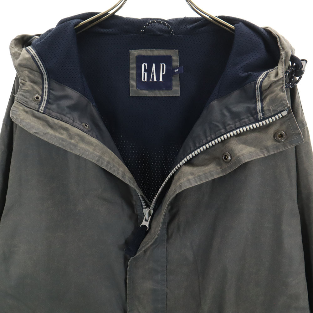 GAP ギャップ コーティング加工 フーデッド ジャケット S グレー メンズ