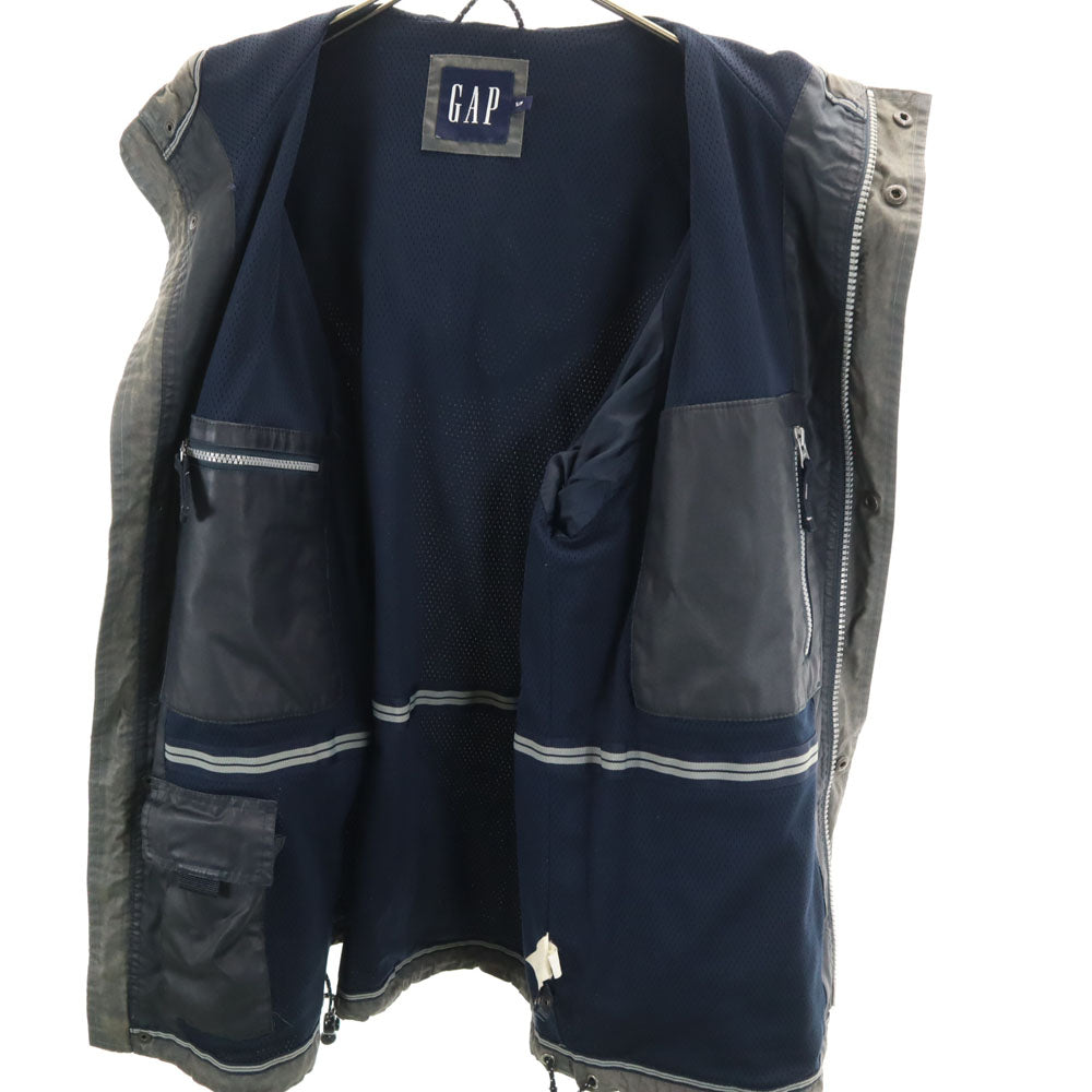 GAP ギャップ コーティング加工 フーデッド ジャケット S グレー メンズ