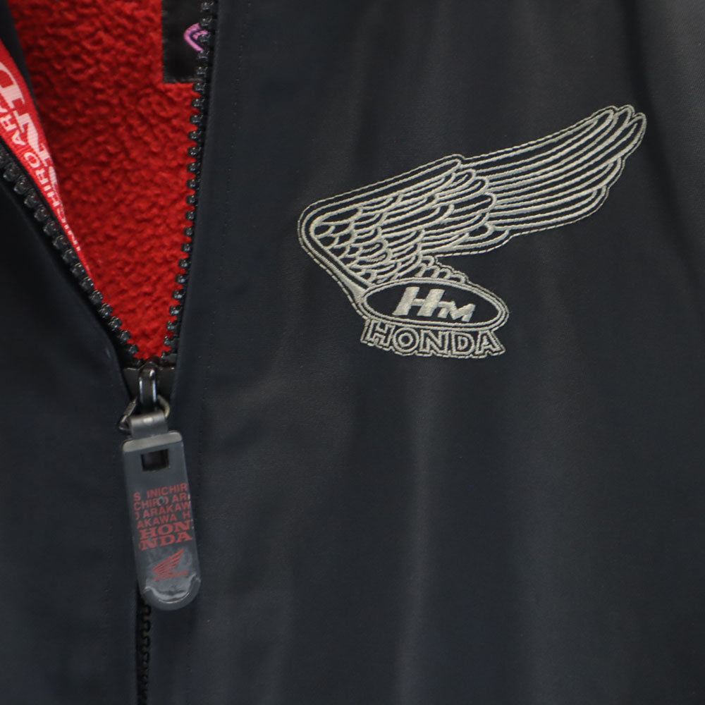 シンイチロウ アラカワ ホンダ コラボ ブルゾン ブラック x HONDA ジャケット 裏フリース メンズ