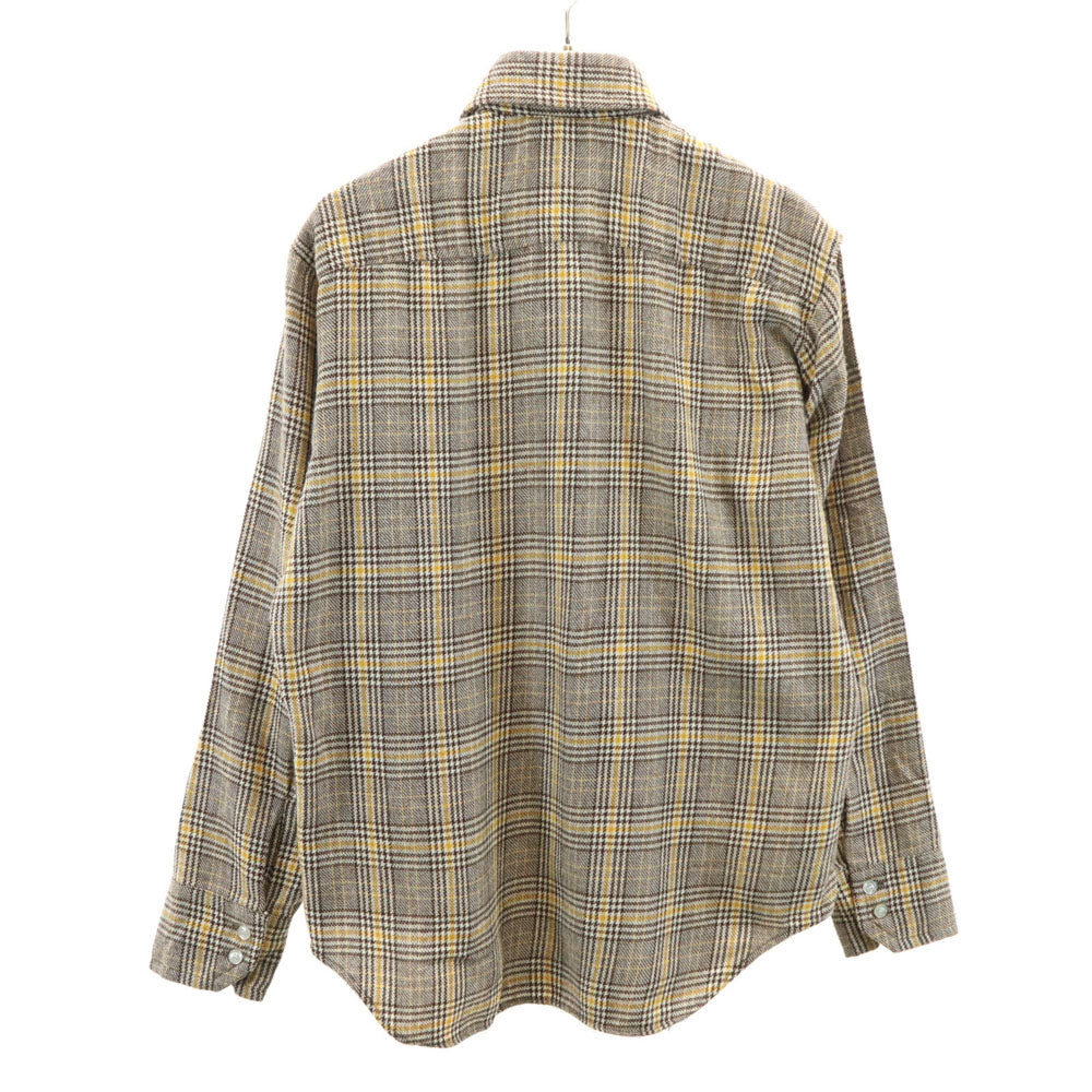 マクレガー 70s ヴィンテージ 衿芯 チェック柄 長袖 ネルシャツ M ベージュ McGregor メンズ