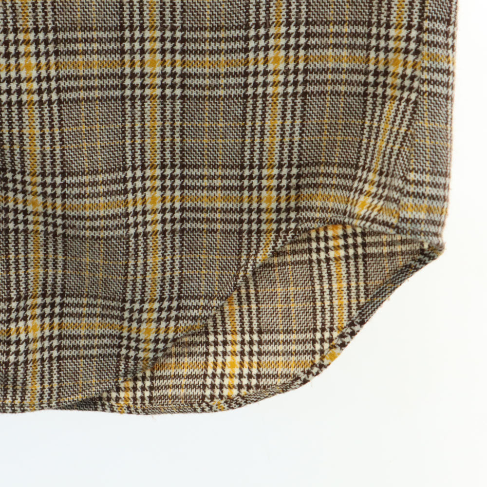 マクレガー 70s ヴィンテージ 衿芯 チェック柄 長袖 ネルシャツ M ベージュ McGregor メンズ