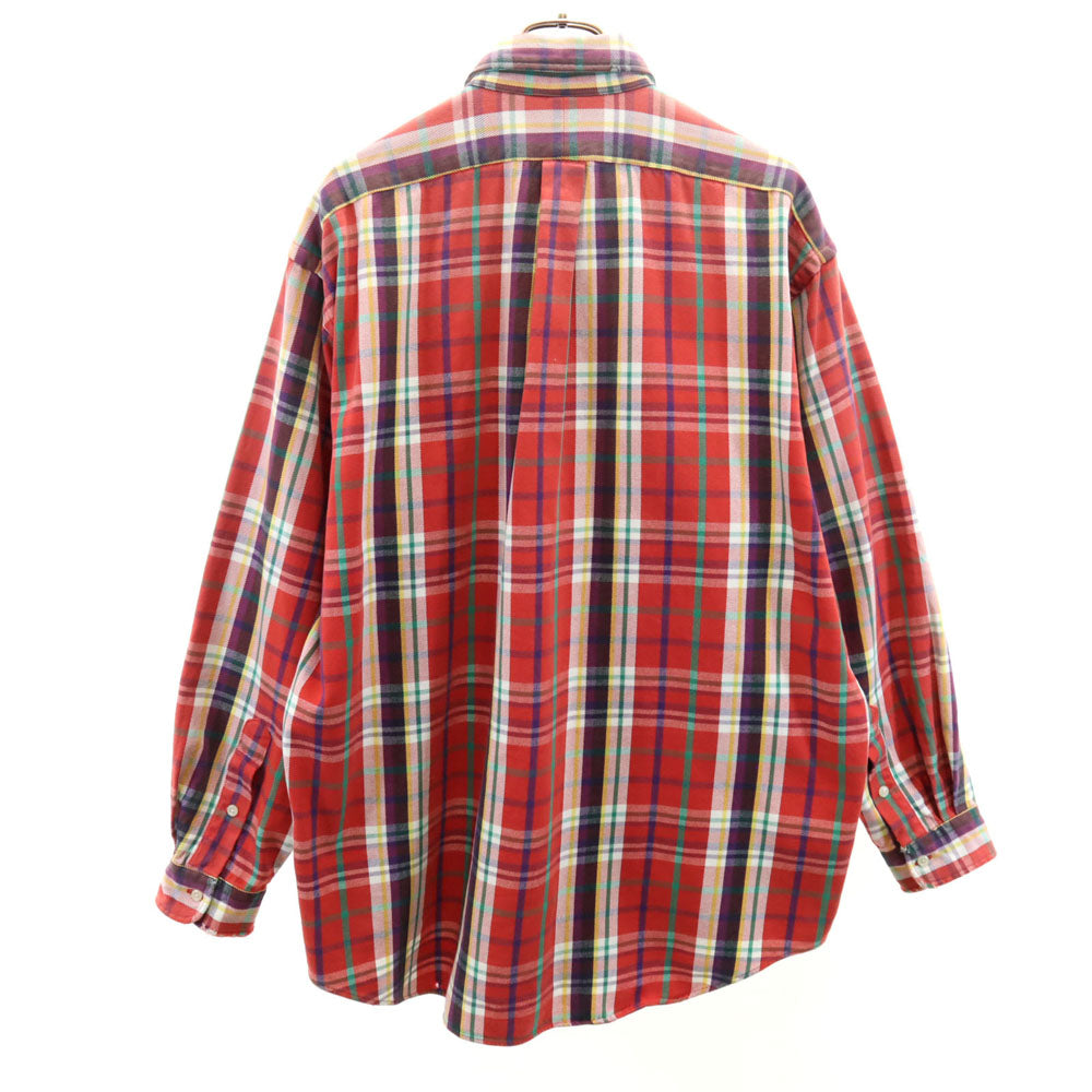 RALPH LAUREN ラルフローレン 80s 90s オールド THE BIG SHIRT チェック柄 長袖 ネルシャツ L レッド オーバーシャツ メンズ