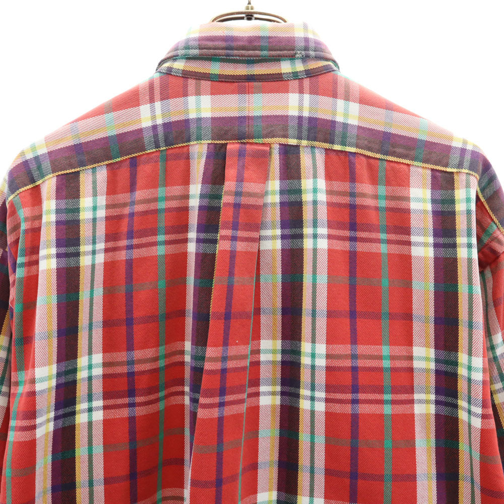 RALPH LAUREN ラルフローレン 80s 90s オールド THE BIG SHIRT チェック柄 長袖 ネルシャツ L レッド オーバーシャツ メンズ