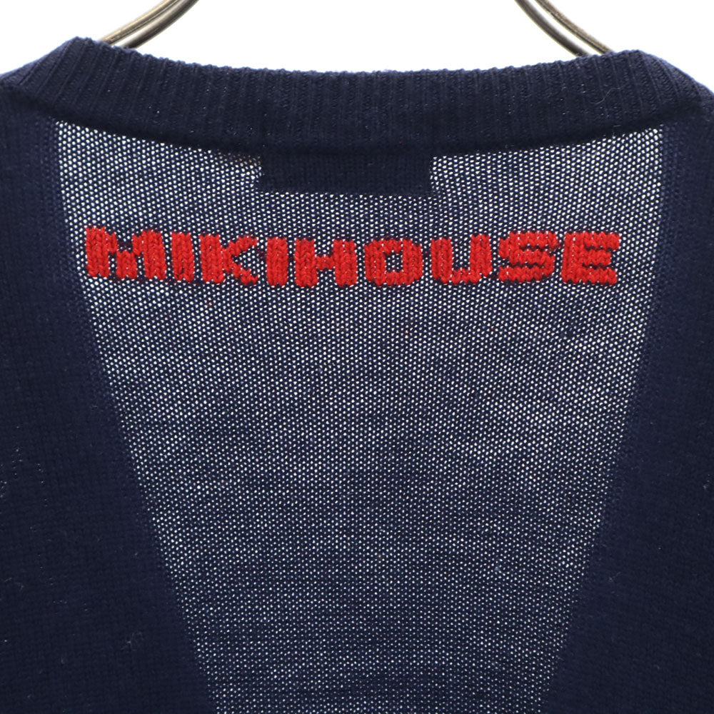 ミキハウス ゴルフ オールド アーガイル柄 長袖 ニットカーディガン M ネイビー MIKI HOUSE GOLF メンズ