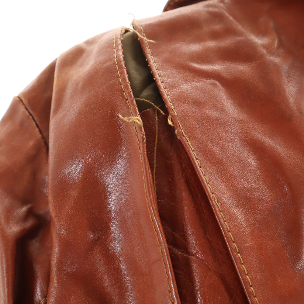 ヴィンテージ 70s レザージャケット 赤茶 VINTAGE メンズ