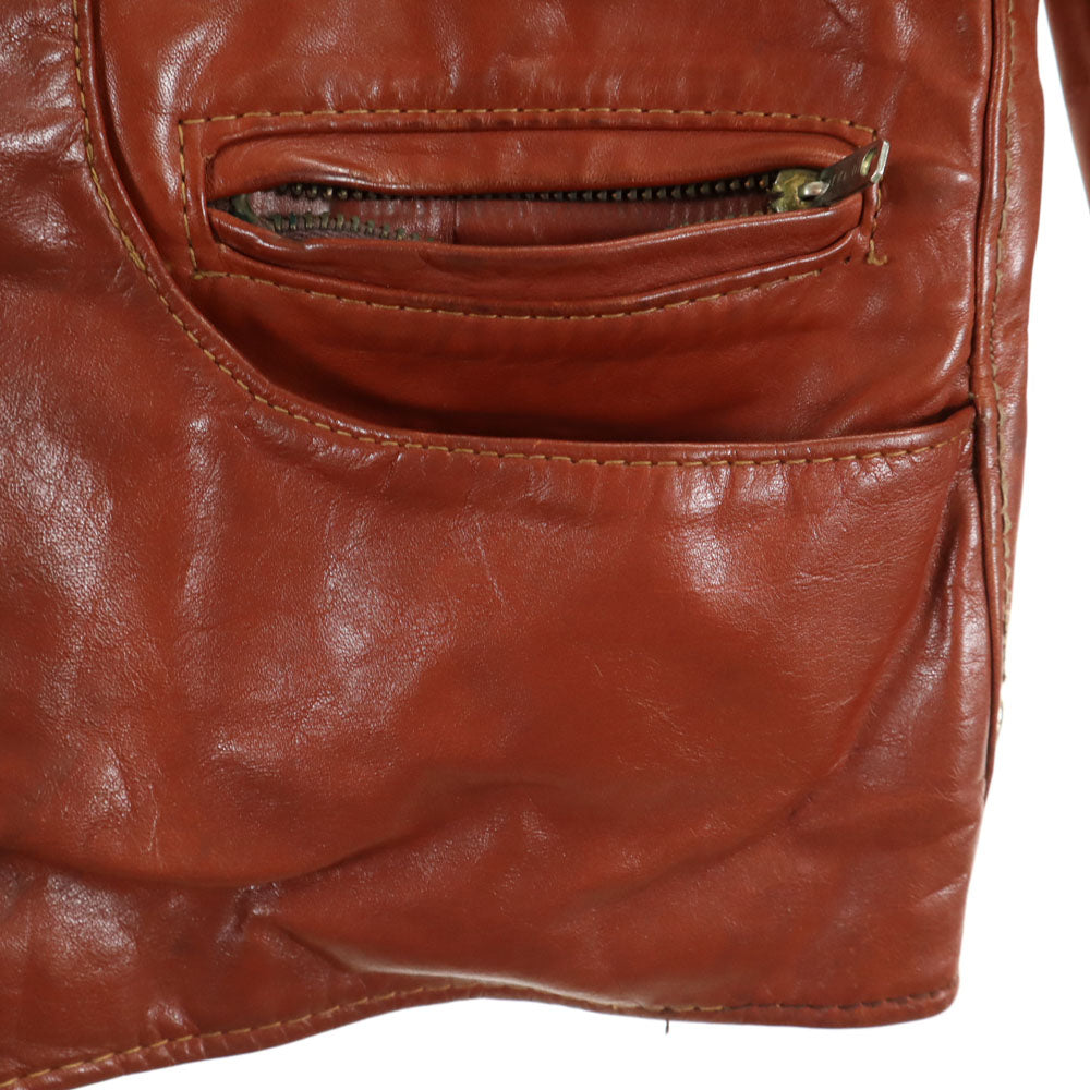 ヴィンテージ 70s レザージャケット 赤茶 VINTAGE メンズ