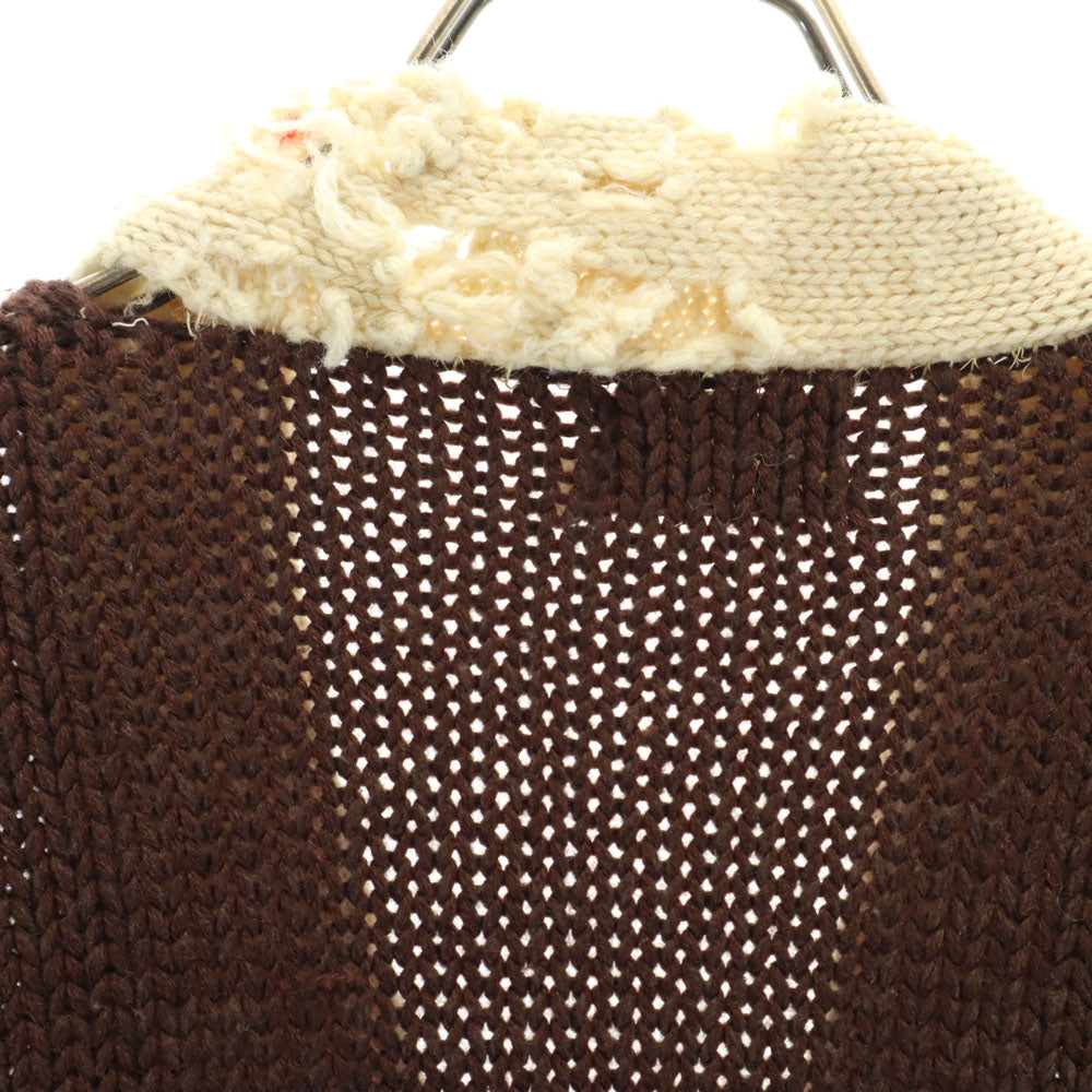 BUCKY WARREN 60s ヴィンテージ 長袖 レタード カーディガン ブラウン ツートンカラー メンズ