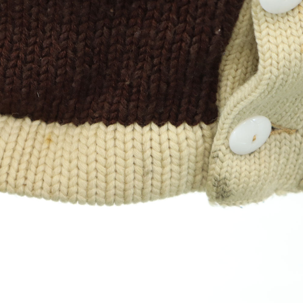 BUCKY WARREN 60s ヴィンテージ 長袖 レタード カーディガン ブラウン ツートンカラー メンズ