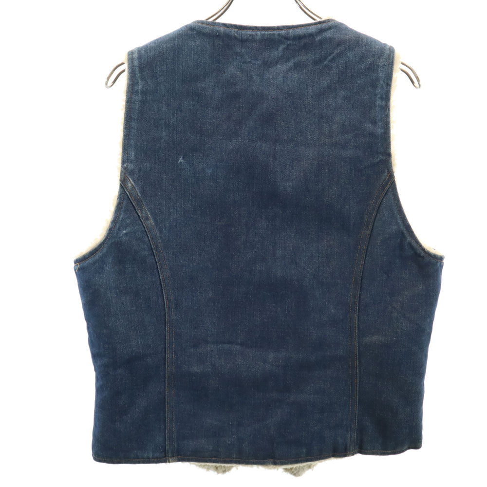 VINTAGE ヴィンテージ 70s ノースリーブ デニムボア ベスト M ブルー ランチウェア、ウエスタン インディゴブルー メンズ