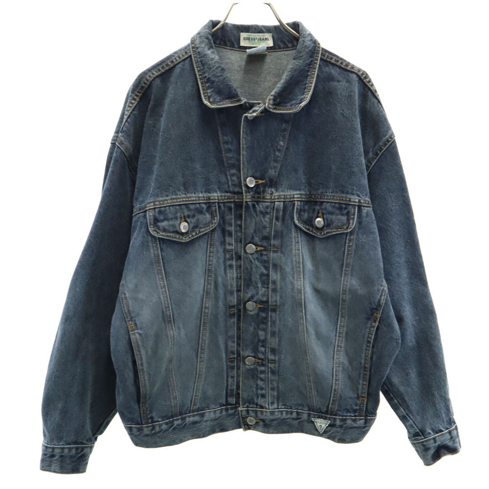 GUESS JEANS ゲスジーンズ 90s オールド カナダ製 デニムジャケット L ブルーグレージュ メンズ