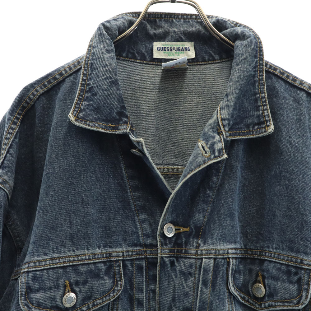 GUESS JEANS ゲスジーンズ 90s オールド カナダ製 デニムジャケット L ブルーグレージュ メンズ