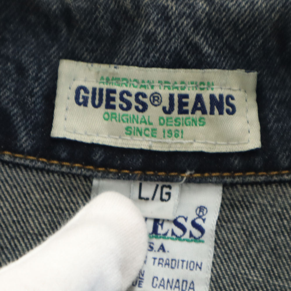 GUESS JEANS ゲスジーンズ 90s オールド カナダ製 デニムジャケット L ブルーグレージュ メンズ
