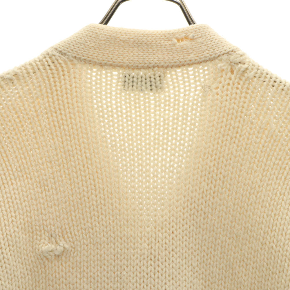 HANSON 70s ウールブレンド ヴィンテージ 長袖 ジャンク カーディガン ホワイト メンズ