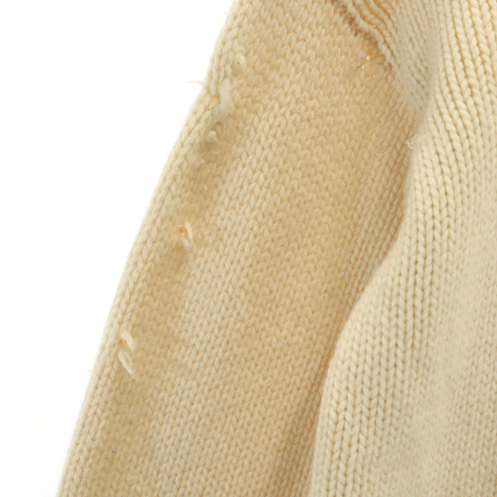 HANSON 70s ウールブレンド ヴィンテージ 長袖 ジャンク カーディガン ホワイト メンズ