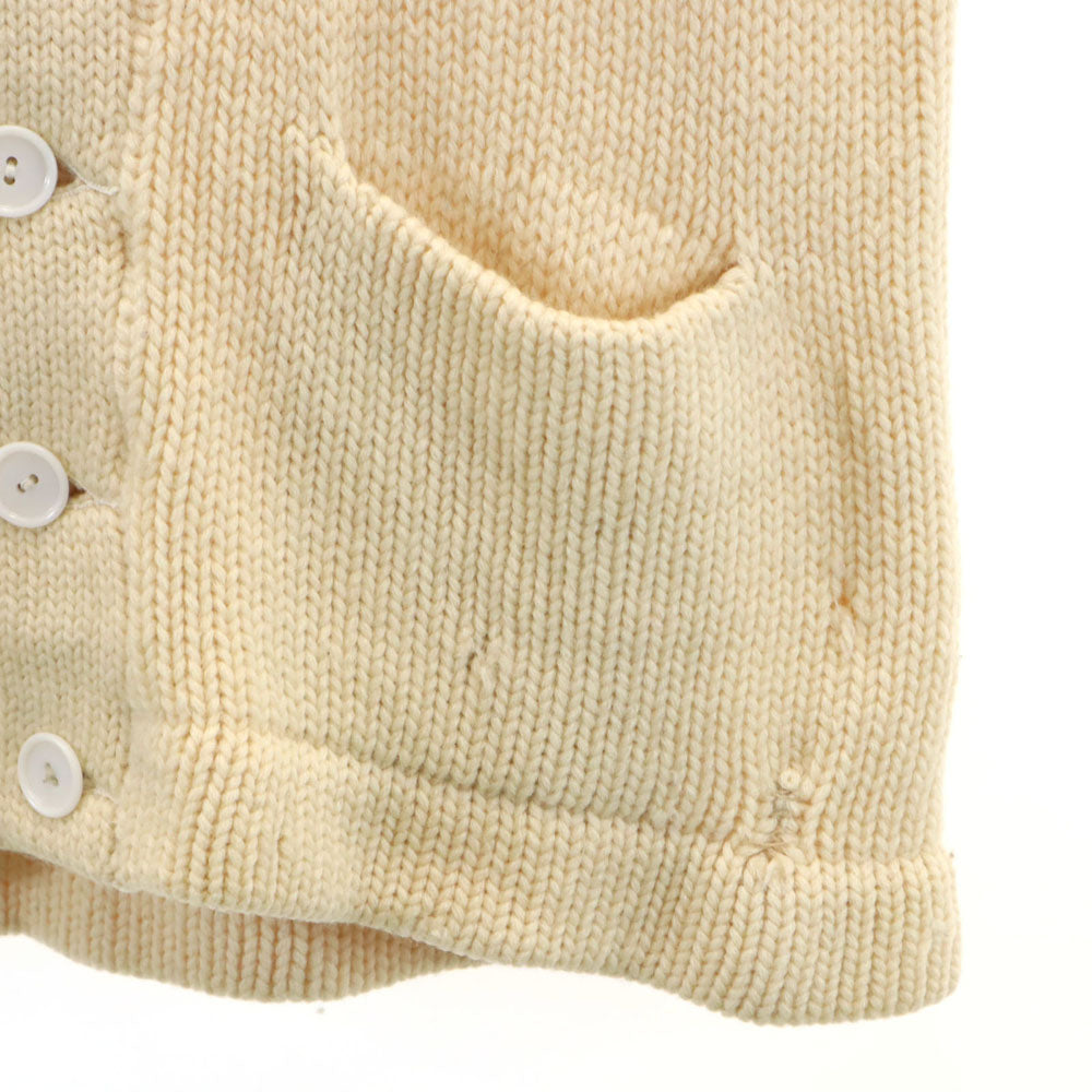 HANSON 70s ウールブレンド ヴィンテージ 長袖 ジャンク カーディガン ホワイト メンズ