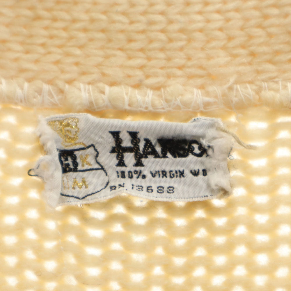 HANSON 70s ウールブレンド ヴィンテージ 長袖 ジャンク カーディガン ホワイト メンズ