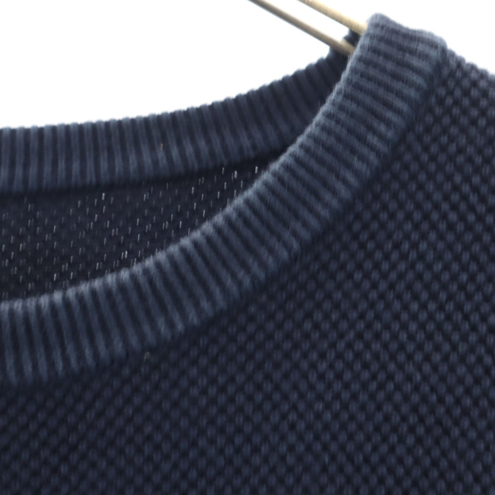 crepuscule クレプスキュール 日本製 長袖 モスステッチ セーター 2 ネイビー 鹿の子 MOSS STITCH プルオーバー メンズ