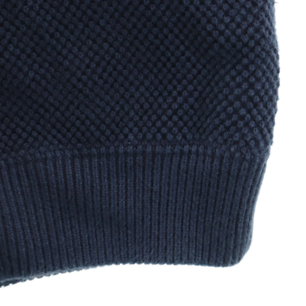 crepuscule クレプスキュール 日本製 長袖 モスステッチ セーター 2 ネイビー 鹿の子 MOSS STITCH プルオーバー メンズ