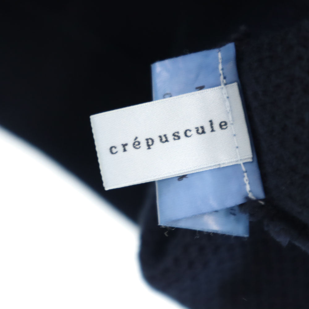 crepuscule クレプスキュール 日本製 長袖 モスステッチ セーター 2 ネイビー 鹿の子 MOSS STITCH プルオーバー メンズ