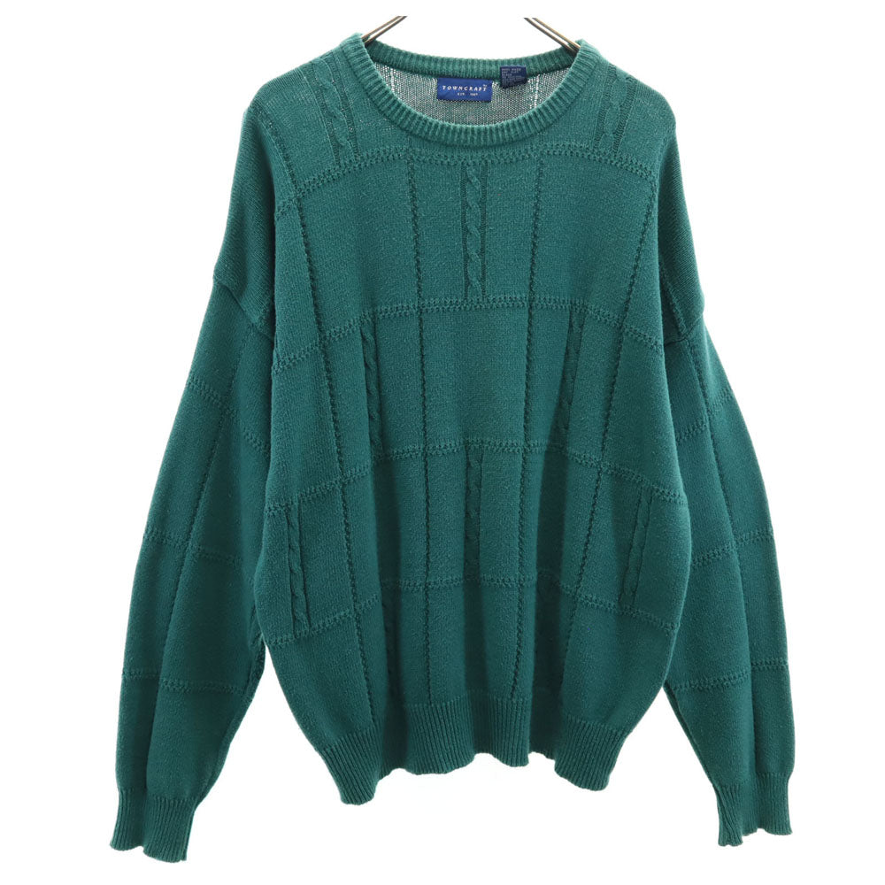 TOWNCRAFT タウンクラフト 90s オールド 長袖 セーター XL グリーン ニット メンズ