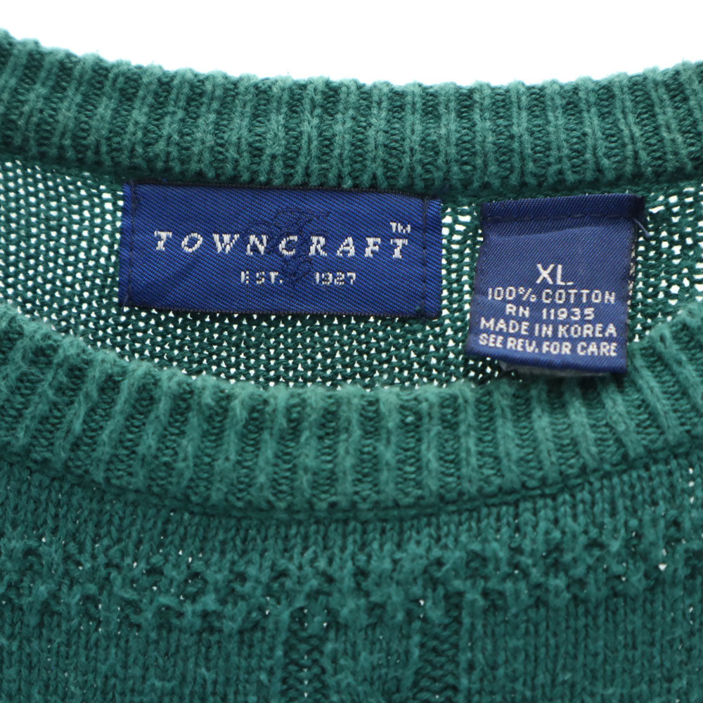 TOWNCRAFT タウンクラフト 90s オールド 長袖 セーター XL グリーン ニット メンズ
