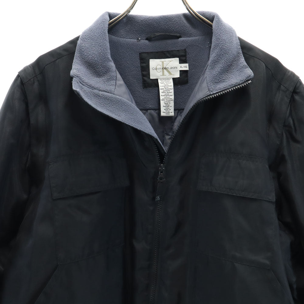 CK CALVIN KLEIN シーケーカルバンクライン 90s オールド 2WAY 中綿ジャケット XL ブラック メンズ