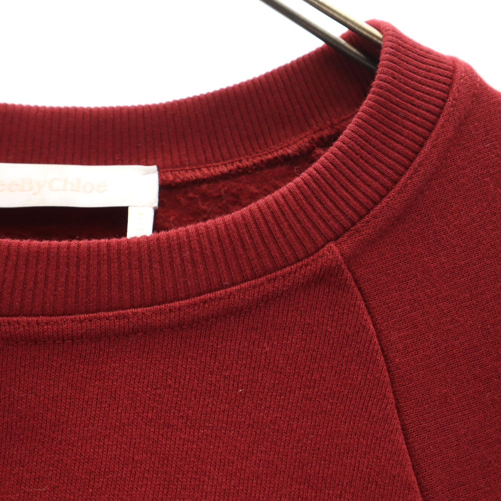 SEE BY CHLOE シーバイクロエ ポルトガル製 長袖 スウェット S レッド 裏起毛 レディース
