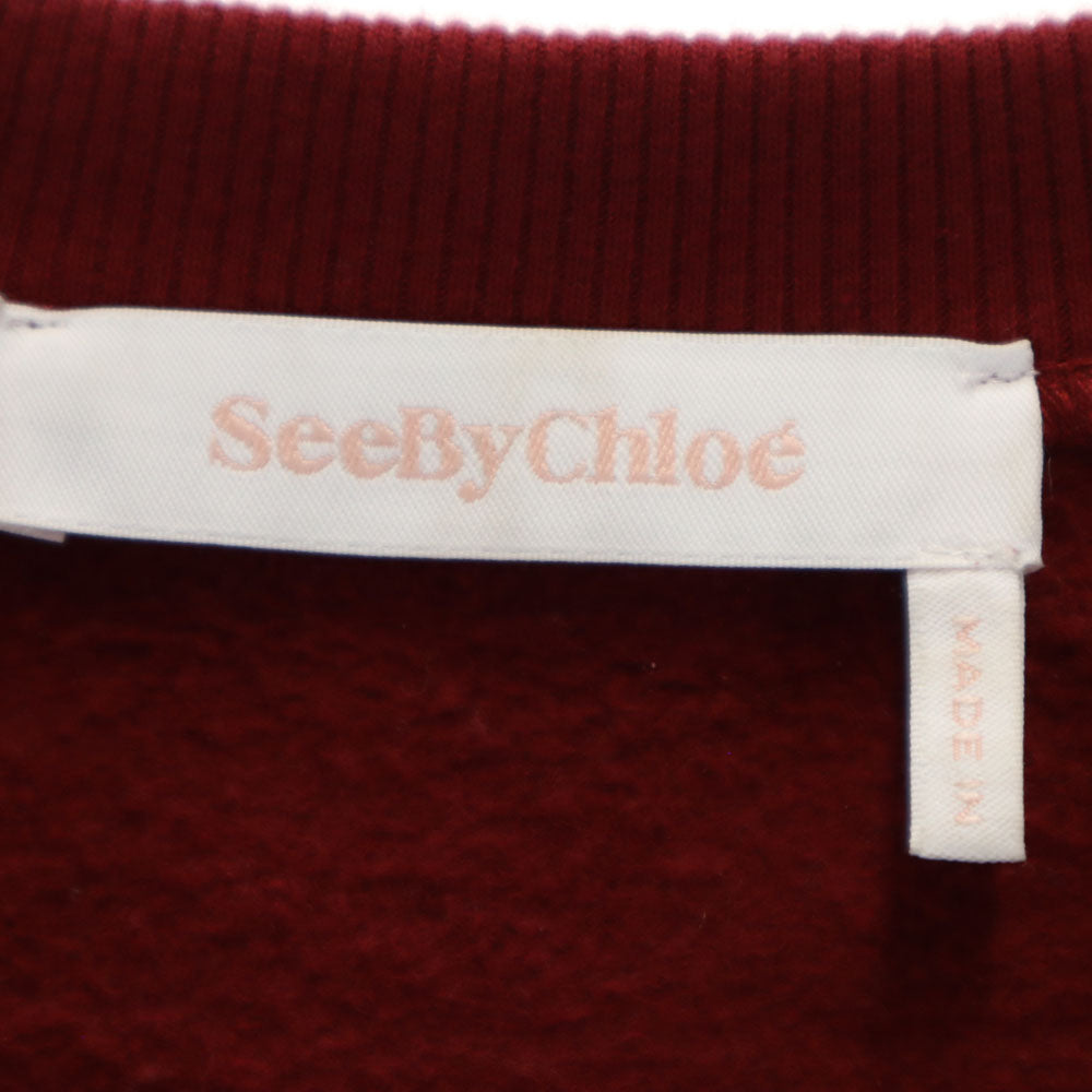 SEE BY CHLOE シーバイクロエ ポルトガル製 長袖 スウェット S レッド 裏起毛 レディース