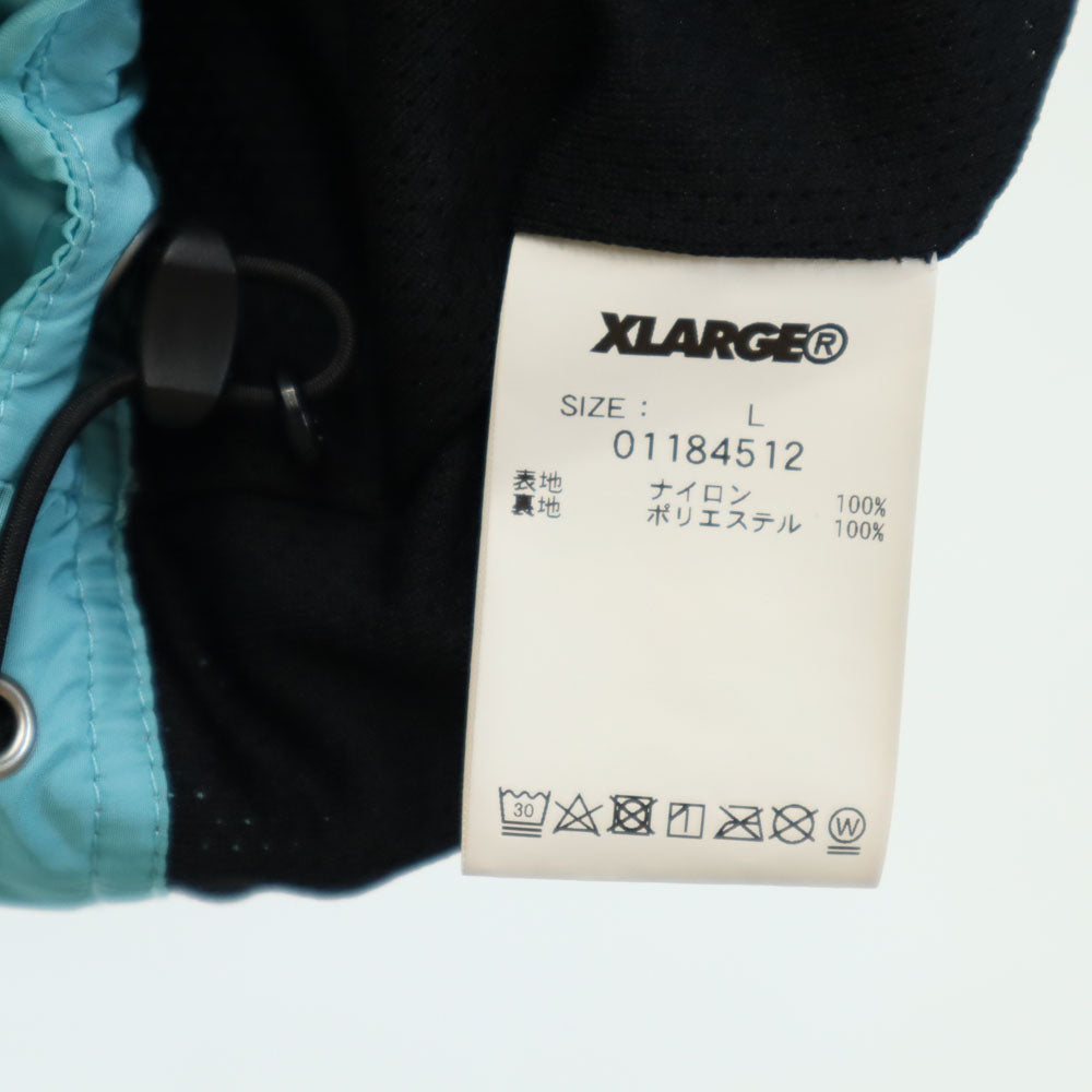 XLARGE エクストララージ バックプリント プルオーバー ナイロンジャケット L ライトブルー メンズ