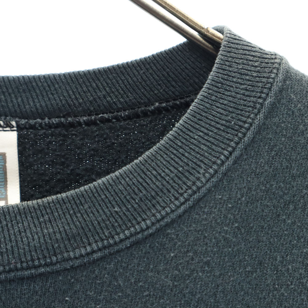 COTTON DELUXE FLEECE 90s オールド USA製 アニマルプリント 長袖 スウェット S ブラック 裏起毛 トレーナー メンズ