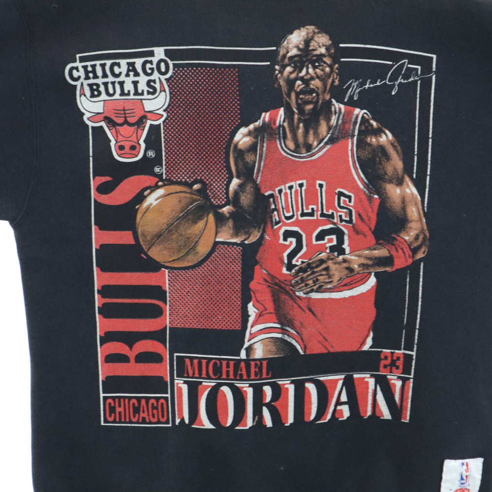 NUTMEG ナツメグ 90s オールド USA製 マイケルジョーダン 長袖 スウェット L ブラック 裏起毛 トレーナー メンズ