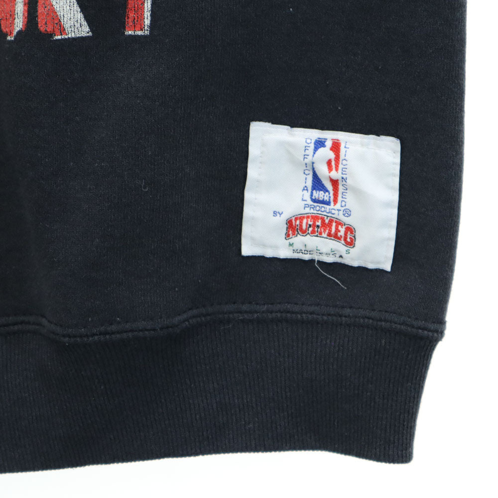 NUTMEG ナツメグ 90s オールド USA製 マイケルジョーダン 長袖 スウェット L ブラック 裏起毛 トレーナー メンズ