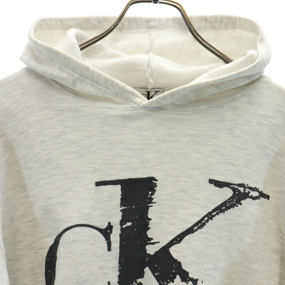 Calvin klein Jeans カルバンクラインジーンズ 90s オールド 長袖 パーカー L ホワイト 裏起毛 メンズ