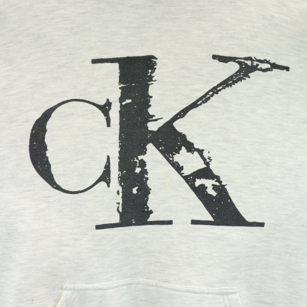 Calvin klein Jeans カルバンクラインジーンズ 90s オールド 長袖 パーカー L ホワイト 裏起毛 メンズ