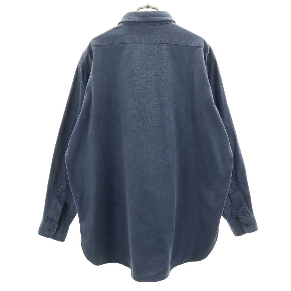 L.L.Bean エルエルビーン 80s ヴィンテージ USA製 シャモア 長袖 コットンシャツ L ブルー メンズ