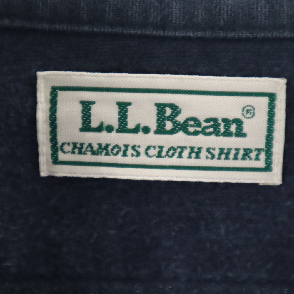 L.L.Bean エルエルビーン 80s ヴィンテージ USA製 シャモア 長袖 コットンシャツ L ブルー メンズ