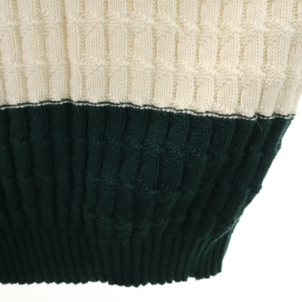 Lee SPORT リースポーツ 90s オールド USA製 ボーダー柄 長袖 セーター L グリーン×ホワイト ニット メンズ