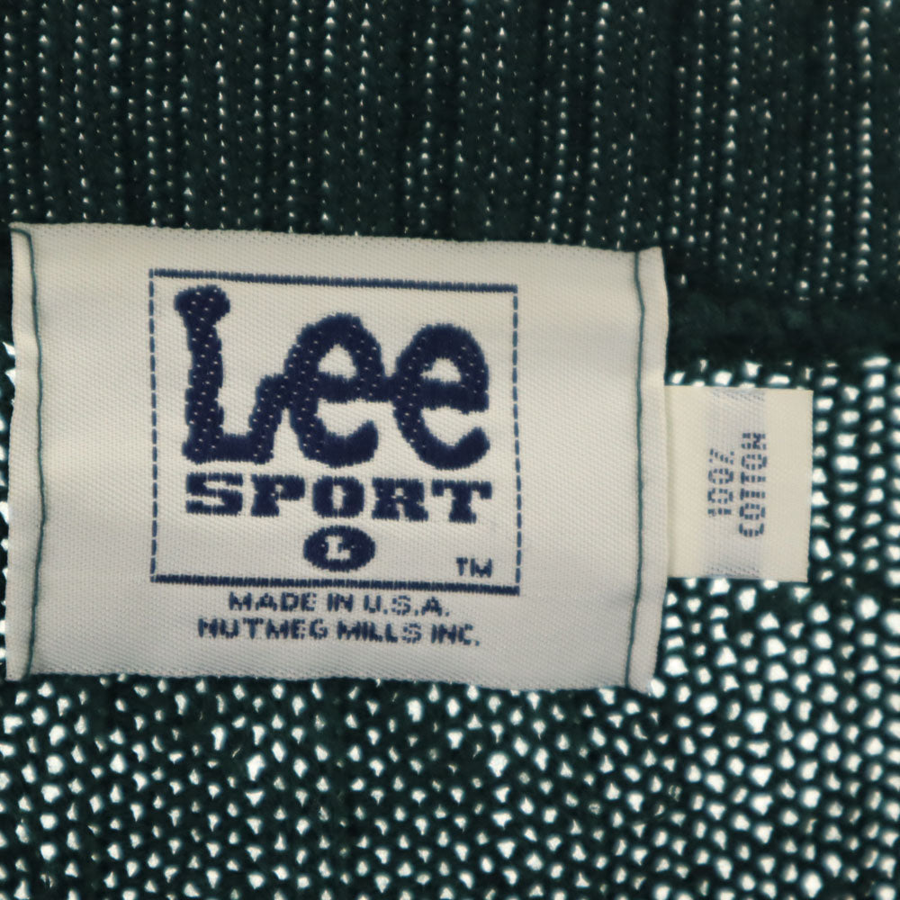 Lee SPORT リースポーツ 90s オールド USA製 ボーダー柄 長袖 セーター L グリーン×ホワイト ニット メンズ