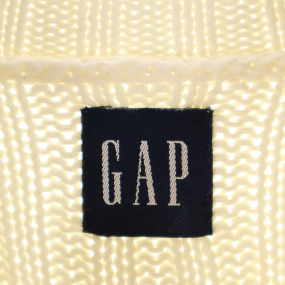 GAP ギャップ 90s オールド 紺タグ 長袖 モックネック セーター L ホワイト ニット メンズ