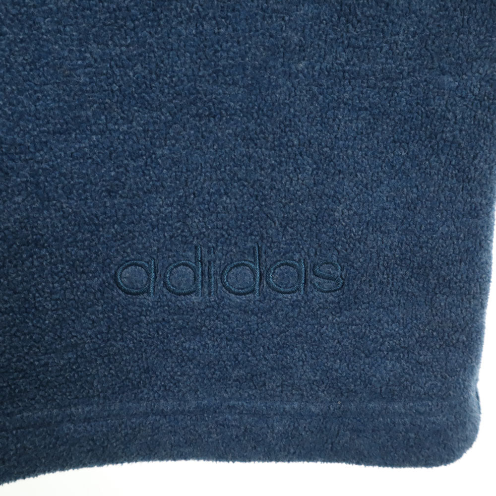 adidas アディダス 80s 90s オールド シンガポール製 万国旗タグ バックプリント 長袖 フリース カットソー M ブルー メンズ