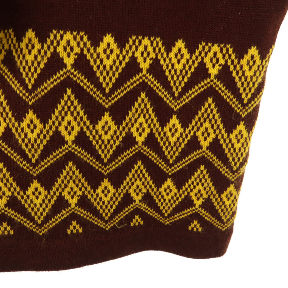 OLD オールド 80s 90s 長袖 Vネック セーター ブラウン ニット レディース