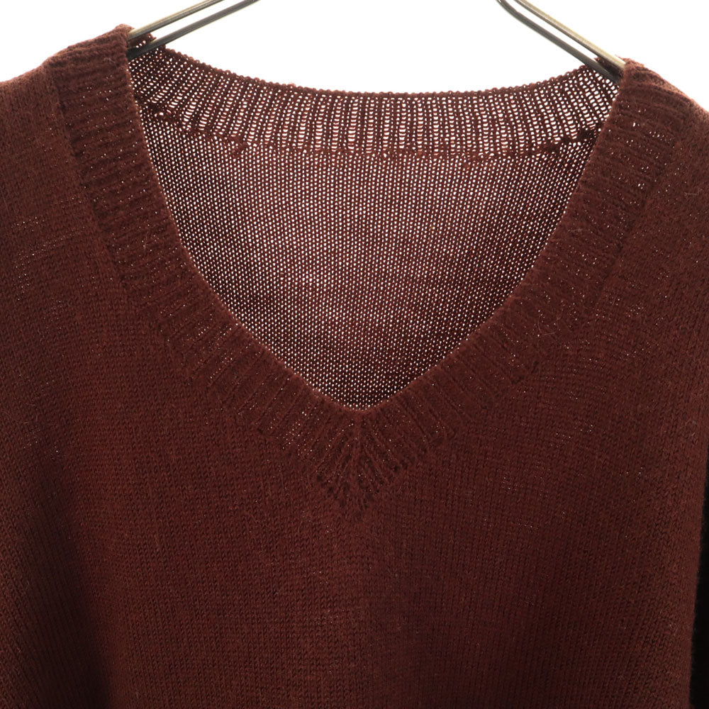 OLD オールド 80s 90s 長袖 Vネック セーター ブラウン ニット レディース