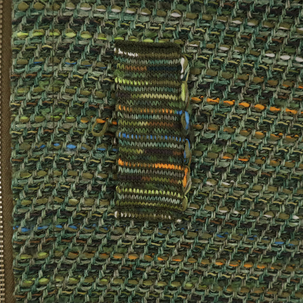 COOHEM コーヘン 日本製 ツイード フライトジャケット 48 グリーン系 Yonetomi 米富繊維 裏ファー メンズ