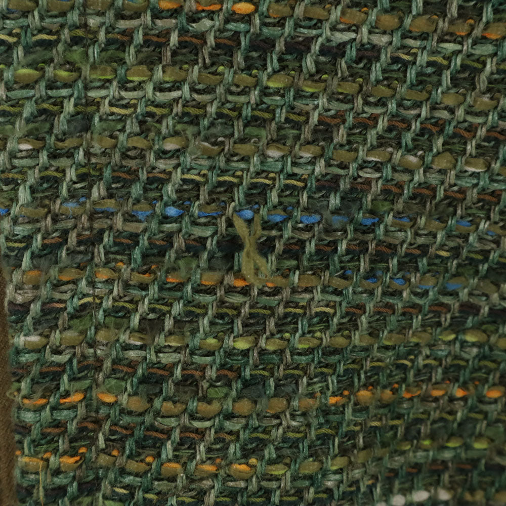 COOHEM コーヘン 日本製 ツイード フライトジャケット 48 グリーン系 Yonetomi 米富繊維 裏ファー メンズ