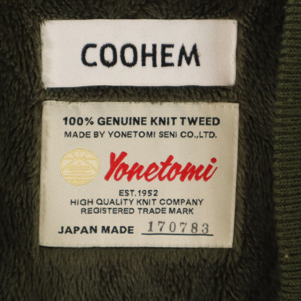 COOHEM コーヘン 日本製 ツイード フライトジャケット 48 グリーン系 Yonetomi 米富繊維 裏ファー メンズ