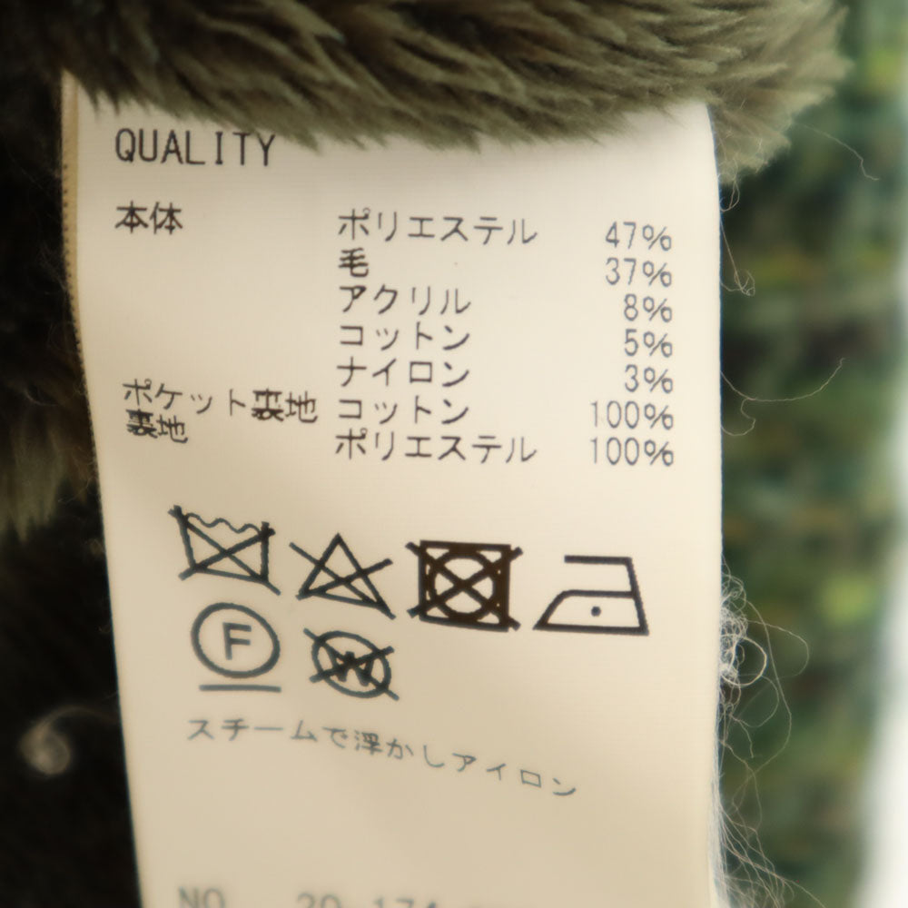 COOHEM コーヘン 日本製 ツイード フライトジャケット 48 グリーン系 Yonetomi 米富繊維 裏ファー メンズ