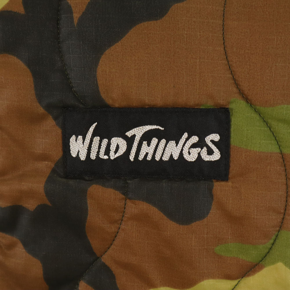 WILDTHINGS ワイルドシングス USA製 プリマロフト カモフラ柄 リバーシブル キルティングジャケット M ブラウン 他 中綿入り 迷彩 メンズ
