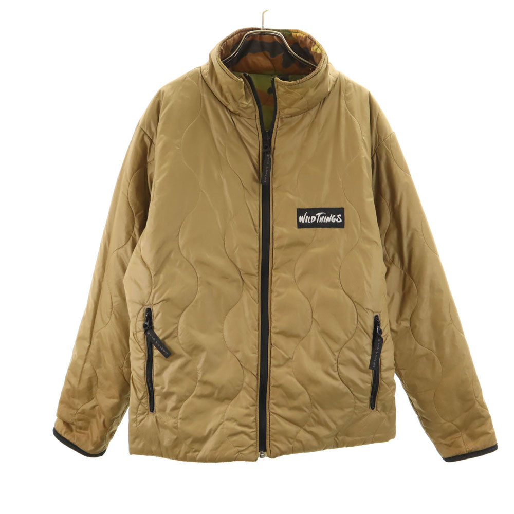 WILDTHINGS ワイルドシングス USA製 プリマロフト カモフラ柄 リバーシブル キルティングジャケット M ブラウン 他 中綿入り 迷彩 メンズ