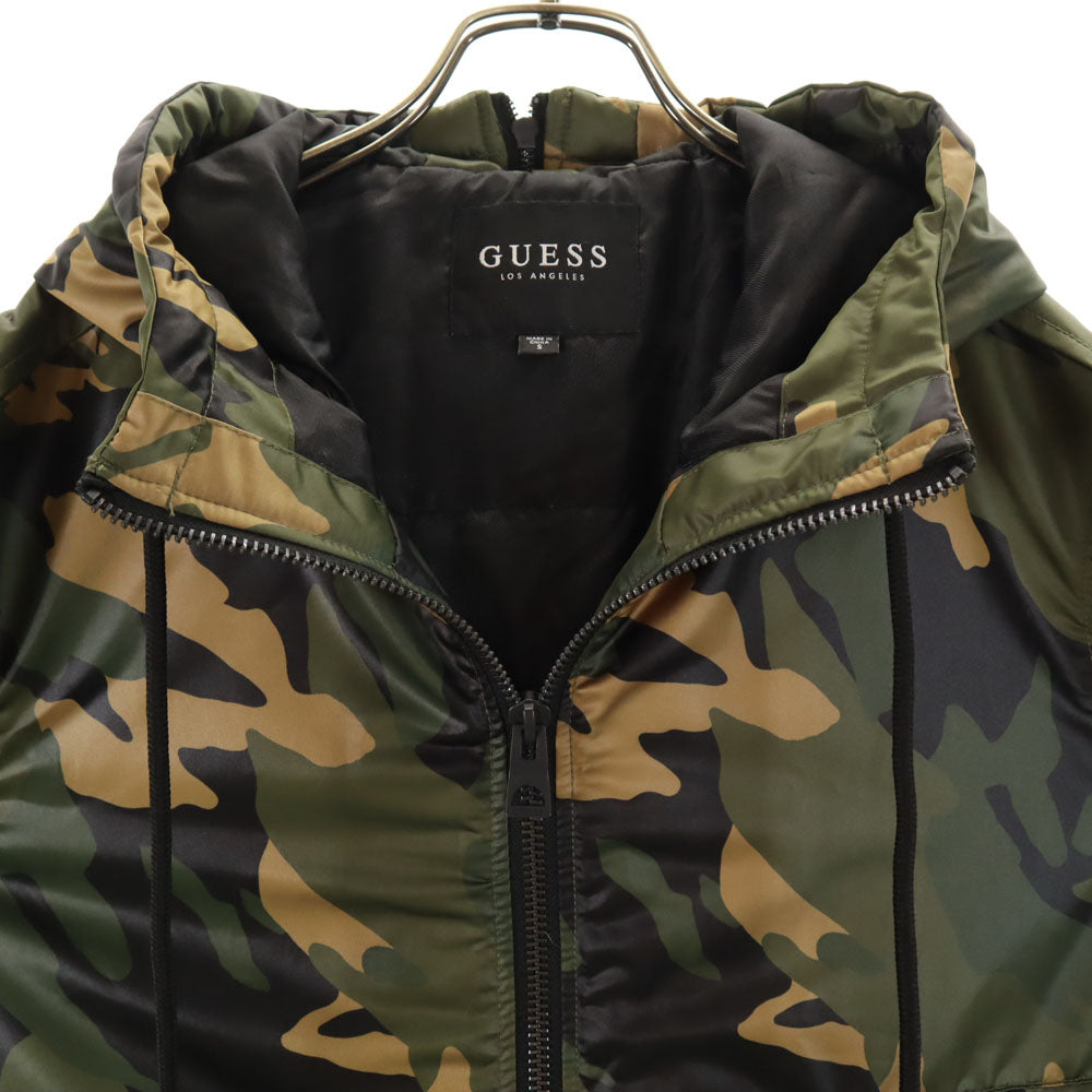 Guess ゲス カモフラ柄 中綿ジャケット S カーキ 他 迷彩 メンズ