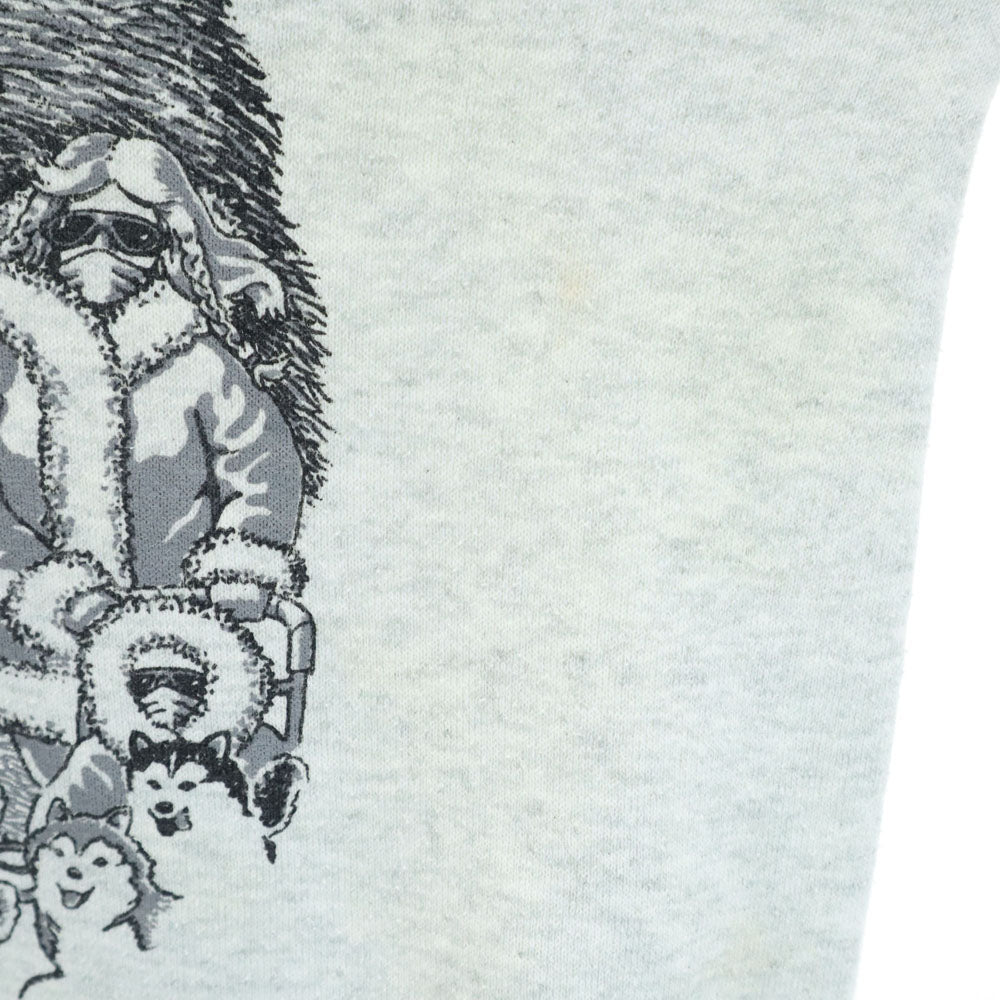 Little Brownie 80s 90s オールドUSA製 長袖 シベリアンハスキープリント スウェット S グレー トレーナー 裏起毛 メンズ